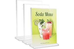 Vesaneae 3 Stück A4 Acryl Tischaufsteller Ständer,T Ständer Acryl Tischaufsteller A4,Menükartenhalter,Acrylständer für Fotos, Büro, Restaurant, Cafe, Shop