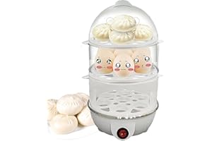 MINGCHENGHENG 3 Schichten 20 Eierkapazität Elektrischer Eierkocher Schneller Eierkochers Automatische Abschaltung Eierkochers Für Hartgekochte Eier Eierkocher Spezialgeräte (Weiß)