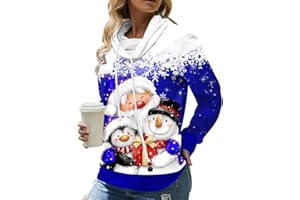 PEUIGNAO Weihnachtspulli Damen Xmas Pullover Damen Hässlicher Hässliche Weihnachtspullover Damen Ugly Merry Christmas Pullover Weihnachts Pulli Sweatshirt Weihnachten Xmas Hoodie Santa Lustige Schneemann