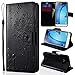 Produktbild SMART LEGEND Lederhülle für Samsung Galaxy J3 Ledertasche Hülle Schwarz Pusteblume Liebhaber Muster Schutzhülle Premium PU Leder mit Handschlaufe Flip Case Protective Cover Innere Weiche Silikon Bookcase Handy Tasche Schale mit Kartenfächer Magnetverschluß Standfunktion Etui