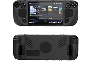 HUAYUWA Silikonowe etui (Black2) kompatybilne z deską parową, odporne na wstrząsy pokrowiec ochronny do konsoli SteamDeck antypoślizgowe akcesoria antykolizyjne