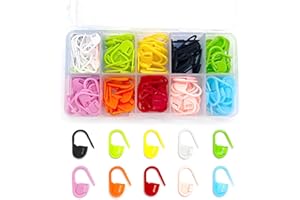 XURJUMI Marqueur Tricot, 100 Pièces Marqueur Crochet, 10 Couleurs Anneaux Marqueurs Tricot, Marqueurs de Mailles Verrouillables, Marqueur Crochet Tricot pour Crocheté et Projets Tricotés, avec Boîte