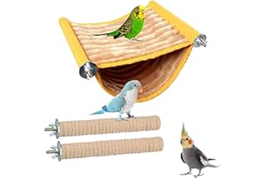 BUNDLEMALL Bird Nest Small Parrot House Hammock Tent Small Animal Hanging Bed Bird Cage Accessories Birdcage Hammock Bird Hammock (Large, Set-A)