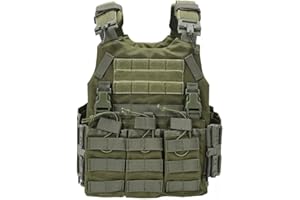 SINAIRSOFT Gilet tattico a sgancio rapido, regolabile, leggero, per softair, MOLLE, per allenamento attività all'aperto