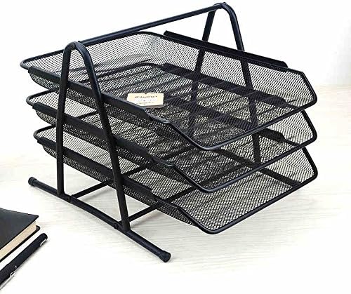 Magazine racks File Disk Three Layers Horizontal Metal Iron Net Office Supplies Bookshelf Files Rack Magazine Shelves