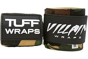 TuffWraps Villain Sidekick Wrist Wraps - No Thumb Loop Lifting Straps - Wrist Straps For Men & Women. Gym, Crossfit, Power Lifting, Body Building, Weightlifting, Deadlift