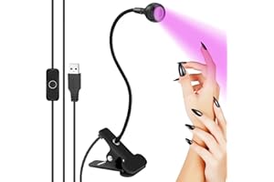 TCASENER Lampada UV per unghie, 3 W LED USB con testa regolabile per Gel, resina e colla UV, professionale Lampada Unghie Adatto per manicure