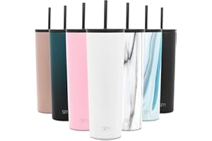 Simple Modern 828ml Classic Kubek podróżny - termiczny kubek termiczny wielokrotnego użytku z izolacją próżniową Kubek termiczny z szczelnym zamknięciem i pokrywką ze słomy - prezent