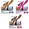 Kellogg’s Special K Milk Chocolate Bars 6X20g | Dark Chocolate Bars 6X21.5g | Juicy Red Berry Bars 6X21.5g - New Increased Pack Size