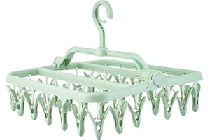 Yilakla Sock Dryer with 32 Pegs,Foldable Clothes drying rack,Windproof Laundry rack for Sock,Underwear hanger, Clothes pegs, Laundry airer