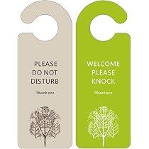 DIY Door Hanger Sign Blanks - 8.6x3.5 Inch Two-Sided Blackboard Plaques, 4 Pack, For Office, Hotel, Home