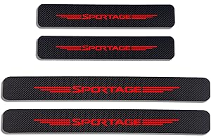 CWWHY 4 Pezzi Fibra di Carbonio Battitacco per Auto Sticker, per Kia Sportage, Esterno Battitacco Protezione Plates Anti-Graffio Scuff Adesivi Decorativi Accessori