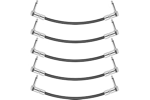 iLitLuk Gitarren Patchkabel Pedal Patch-Kabel Gewinkelte, 5er-Pack, 6,35mm Klinkenstecker, 15cm, Pedalboard Patch Kabel für Gitarren-Bass-Effektpedal Verstärker Klavier Keyboard Mischpult Mikrofon