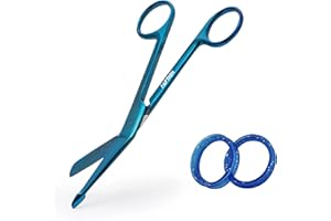 AFTREN Medizinische Schere, EMT-Trauma-Schere, 5,5 Zoll, chirurgische Schere für Krankenpflege, Edelstahl-Verbandschere für Krankenschwestern (Blau, 5,5 Zoll)