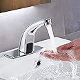 ELECRANGE Automatic Sensor Tap Touch Less Brass Water Sensor Tap | Automatic Sensor Faucet | Silver | Chrome Finish | for Washbasin & Bathroom