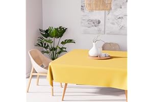 SOLEIL D'OCRE Soleil d’Ocre, kwadratowy obrus plamoodporny Alix, 140 x 140 cm, żółty