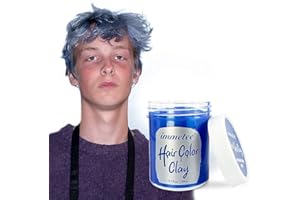 immetee Cera colorata per capelli, Cera colorata temporanea per capelli, Regali temporanei per bambini e bambine, lavabile, per Natale, festa, Cosplay, compleanno, 100g (Blu)
