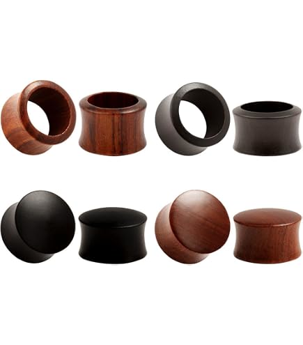 Dilatatori Per Orecchio In Acrilico Nero - Da 6 Mm A 25 Mm, Set Di Misure, Confezione Regalo