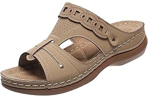 WOXIHUAN Sandales Claquettes Orthopédique Femme Été Pantoufles Rétro Compensé Claquette Épaisse Chaussons à Soutien Plantaire Confort Anti-dérapant Pantoufle Sandale de Marche Nu Pieds Piscine, Plage Voyages