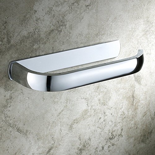 Aothpher Moderne Wand-Toilettenpapierrollenhalter Badezimmer-Gewebe-Rack，Messing，Verchromte, Weiß, 180x27x75mm