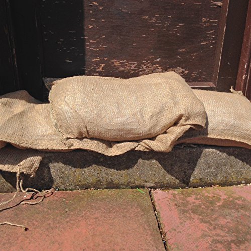 6 x Yuzet Quality Hessian Sand Bags Flood Protection Sand Bag Bag sandbag with Ties Flooding Prevention Qty Discounts Available Military