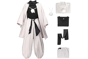 C-ZOFEK Satoru Cosplay Haori Kimono Jacket Pants with Scarf for Men Costume