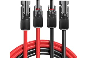 WELLANPOWER 2×1m Solarkabel Verlängerung 4mm2, 4mm²/6mm² 1-15m Solar Kabel, Balkonkraftwerk Solarpanel Solarmodule Solar Kabel Verlängerungskabel, IP67 Wasserdichtem für Solaranlage Photovoltaik