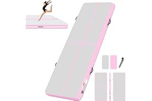 BPB Nadmuchiwana mata gimnastyczna z pompką elektryczną, mata gimnastyczna o długości 3 m, do użytku domowego, treningu, gimnastyki, cheerleaderek, jogi, pilatesu, sztuk walki, siłowni, plaży,