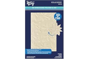 Spellbinders E3D-072 Playful Poinsettia 3D Embossing Folder by Simon Hurley EF & Die, tamaño único