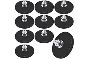 KEUKENKET 10 Stück Magnet mit Gewinde Neodym-Magnete mit M6-Gewindebolzen,43MM Runde Magnet zum Anschrauben Gummierte Magnete für Fahrzeuge Lampen Instrumente und Geräte