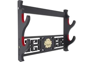 WANGZHENG Sword Holder Wall Mount Samurai Display Stand Sword Holder Hanger for Katana Wakizashi and Standard Swords - 2-Tier