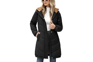 RITOSTA Chaqueta Mujer Invierno Largo Abrigo Acolchado Cálido Chaqueta Polar Abrigos Gruesa Plumifero con Capucha Elegante Parka Prueba de Viento Chaquetas para Diario y al Aire Libre