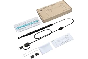 POWERFUL TOOLS USB Otoscope, 1.3 Megapixels 720P HD Ear Endoscope Camera,3 in 1 USB Ear Scope Earwax Remover Tool for Micro USB,USB-C Android Phone,Windows MAC PC – 2 Meters (Black)