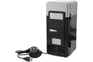 ThreeH USB Minifrigo birra Refrigeratore/Riscaldatore Frigorifero portatile for bevande in lattina H-UF05Black