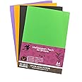 DJP 160 GSM A4 Halloween Coloured Card - Flame Orange, Black, Billiard Green & Intensive Lilac (Pack of 40 Sheets) - 10 Sheets Each Colour