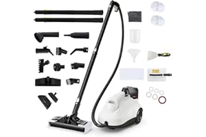 GOPLUS Myjka parowa, ciśnienie pary: 5 barów | Czas nagrzewania: 8 min | Moc: 2000 W | Zbiornik: 1,8 l | z zestawem do czyszczenia podłóg, dyszami i pokrowcami, ręcznikiem do czyszczenia parą