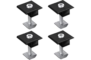NEVYTOL Abrazadera Central de 30 mm, Color Negro, 8 Unidades de Aleación de Aluminio en Forma de T, Abrazadera Central Fotovoltaica, Panel Solar Ajustable, Soporte para Paneles Enmarcados de 30 mm