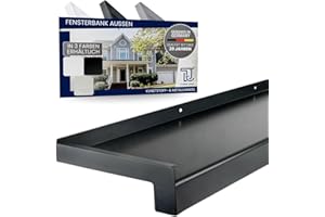 METALL- & KUNSTSTOFFHANDEL THOMAS JÄKEL TJ Fensterbank Außen I 110 mm x 1000 mm I Anthrazit RAL 7016 I Aluminium Fensterbrett mit Seitenabschluss I pflegeleichter & langlebiger Alu Fenstersims I pulverbeschichtete Außenfensterbank