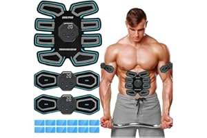 ETROBOT Electrostimulateur Musculaire, Ceinture Abdominale Electrostimulation,10 Modes et 20 Intensités, Stimulateur Musculaire pour Abdo/Bras/Jambes/Fessier pour Homme Femme