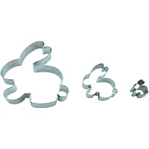 3er Set Osterhasen Ausstecher Edelstahl 16,8/10/8cm - Großer Hasen Keksausstecher Ostern
