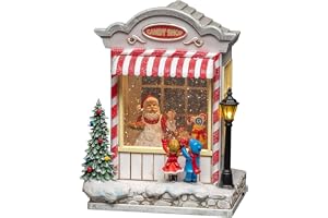 Konstsmide LED snöglob lykta godisbutik och jultomtescen, vattenfyllda/juldekorationer inomhusbruk (IP20)/valfri åtta sångmusik/batteridriven: 3 x C 1,5 V (exkl.)