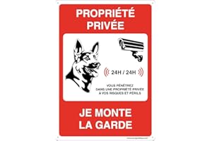 AUA SIGNALETIQUE - Panneau De Signalisation en PVC Rigide et Compact 1.5 mm. (121 x 170 mm, Propriété Privée Je Monte La Garde)