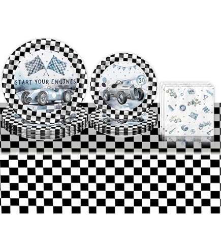 Funmemoir Decorazioni per il primo compleanno di auto da corsa, sfondo
