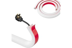 Holtrae Goulotte Passe Cable Blanc 1M Auto adhésif Petit Canal de Câble Flexible en PVC Cache Cable Sol Demi Rond TV Mural Cache Câbles Extérieur Résistant aux Intempéries pour Maison Bureau École