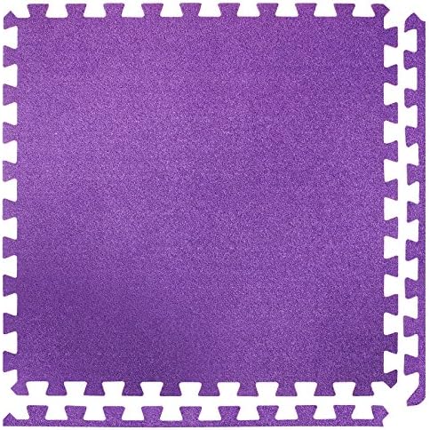 4 Large Purple Carpet Interlocking Foam Mats - Perfect for Floor Protection, Garage, Exercise, Yoga, Playroom. Eva foam (4 tiles, Each tile = 60 x 60cms)