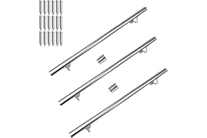 CAVATINY Pasamanos de Acero Inoxidable, pasamanos para escaleras, de Pared, escaleras con Soporte de Pared y Tapas Finales, barandilla para escaleras Interiores y exterio