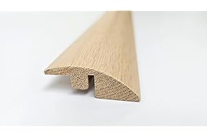 Project DIY® Solid Oak Ramp Reducer Threshold Profile - Wood Flooring Transition Strip for Laminate, Vinyl, Carpet and Hardwood Floors - Durable Door Bar - 90CM Length (Antique White)