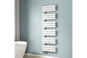 EMKE Badheizkörper 160x50 cm, Handtuchheizkörper Seitenanschlusss Handtuchwärmer Badheizkörper Handtuchhalter Handtuchtrockner Bad Heizkörper Flach Handtuchheizung Weiß 794W