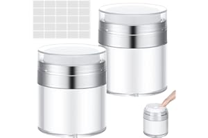 angelikashalala 2 Stück Airless Pumpspender,Airless Pumpe Tiegel,Pumpflasche,Creme Pumpspender Creme Behälter Cremedose Leer Cremetiegel Vakuumflasche Cosmetic Cream Jar für Creme 30ml