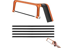 VIMMVID Metallsäge Klein 155 mm, Hand Bügelsäge Holz mit 5 Austauschbarem Sägeblatt, Mini Handsäge Hacksaw Eisensäge Klein Kleine Säge Holzsäge